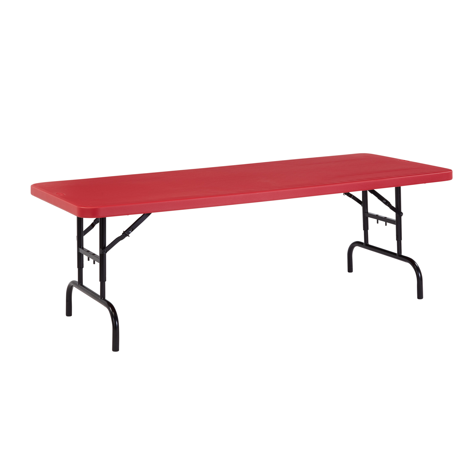 NPS Height Adjustable Heavy Duty Folding Table — 30in. x 72in., Red, 22in.–28.5in. Adjustable Height, 1000-Lb. Capacity, Model# BTA-3072-40